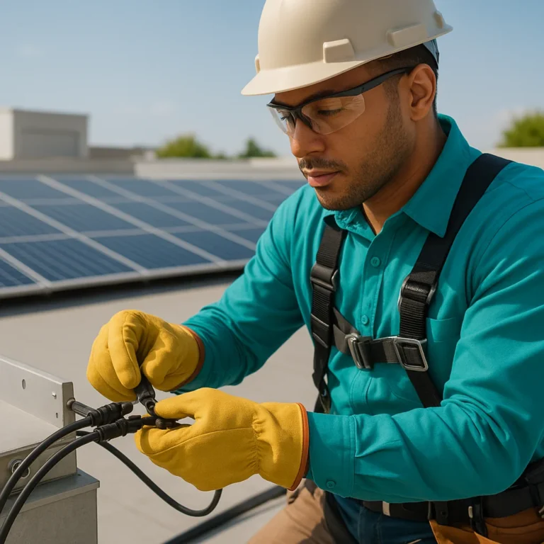 Rooftop solar system electrical connection